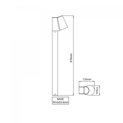 Градински стълб SIMORE 61.9см Ø7.7см IP54 - AVA Lighting