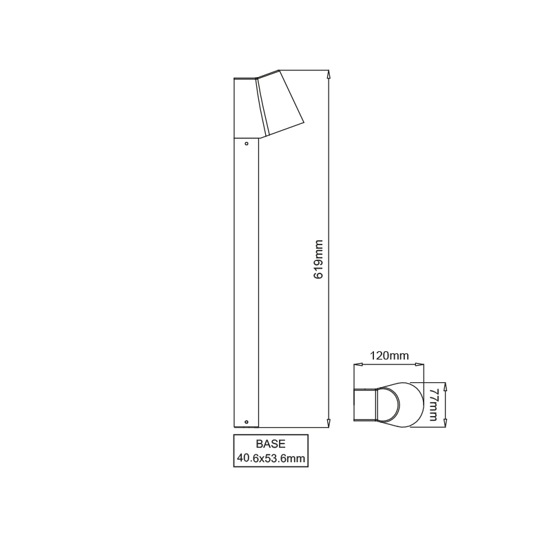 Garden post SIMORE 61.9cm Ø7.7cm IP54
