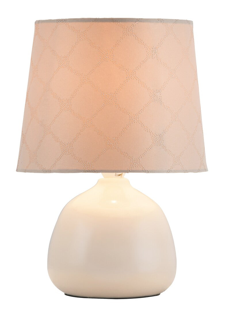 Ellie RABALUX night lamp – ceramic base and beige textile lampshade, standard style