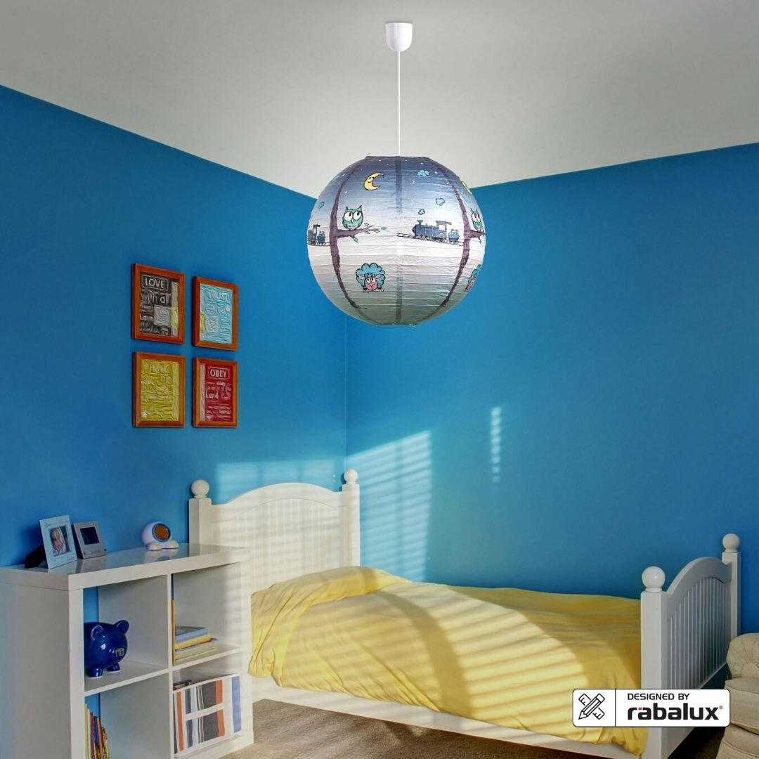Shepherd RABALUX children's lamp - hanging paper lamp in a multi-colored design