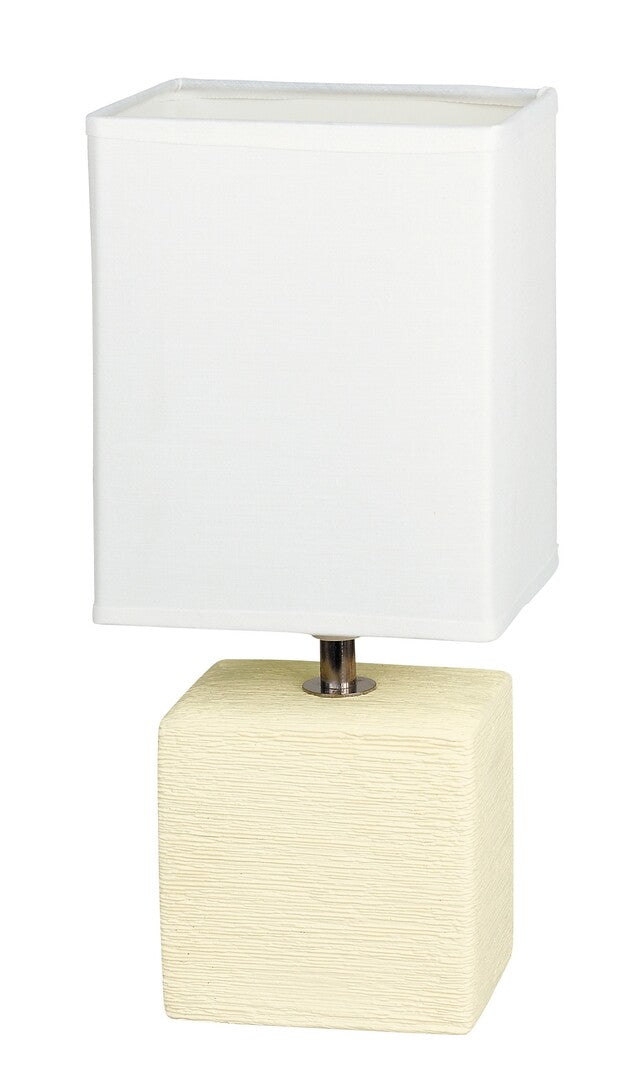 Orlando RABALUX night lamp – cream ceramic lamp with textile lampshade