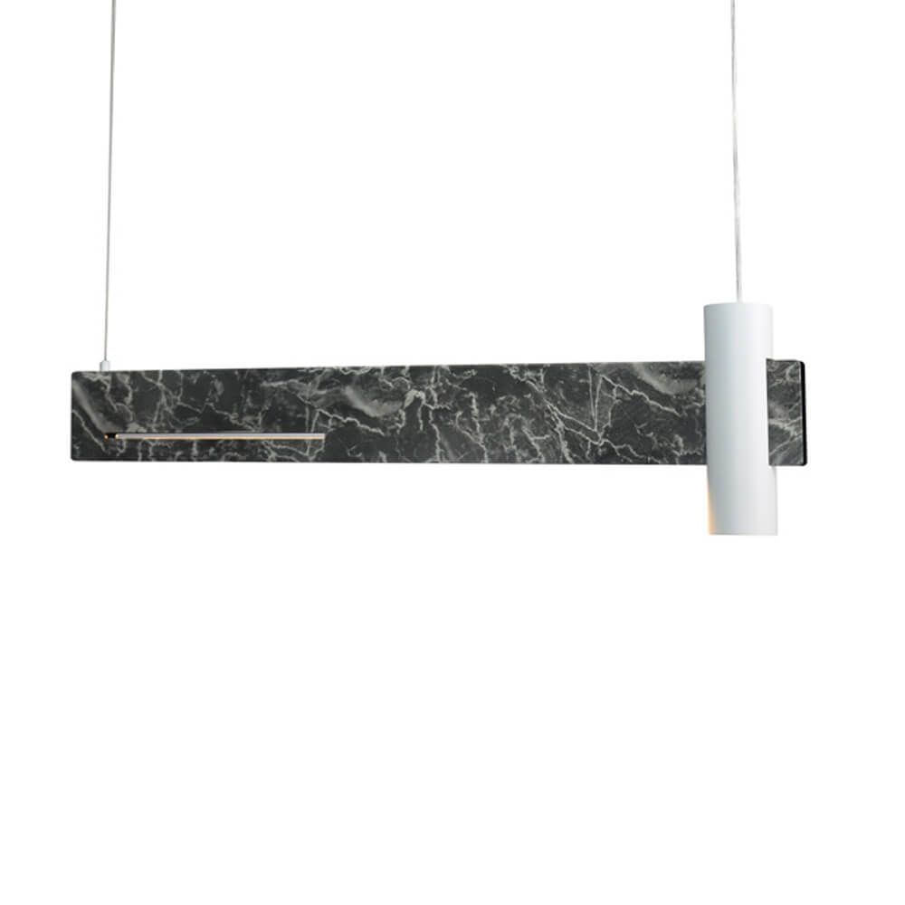 LINEA pendant, black marble, 1xGU10 + 18W LED, 3000K, 1440lm, 90x7xH120 cm
