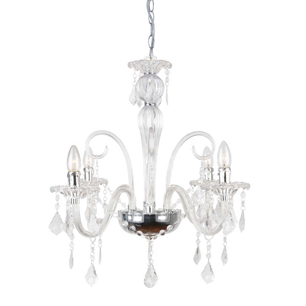 Chandelier GIZA, transparent acrylic, 4xE14, Ø62xH130 cm