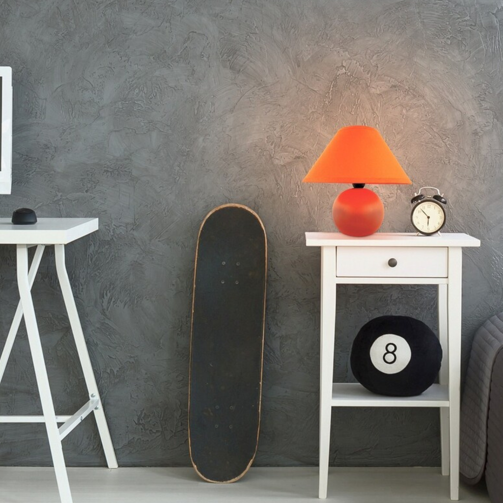 Ariel – нощна лампа от керамика и текстил, 1xE14, оранжева, модерен стил