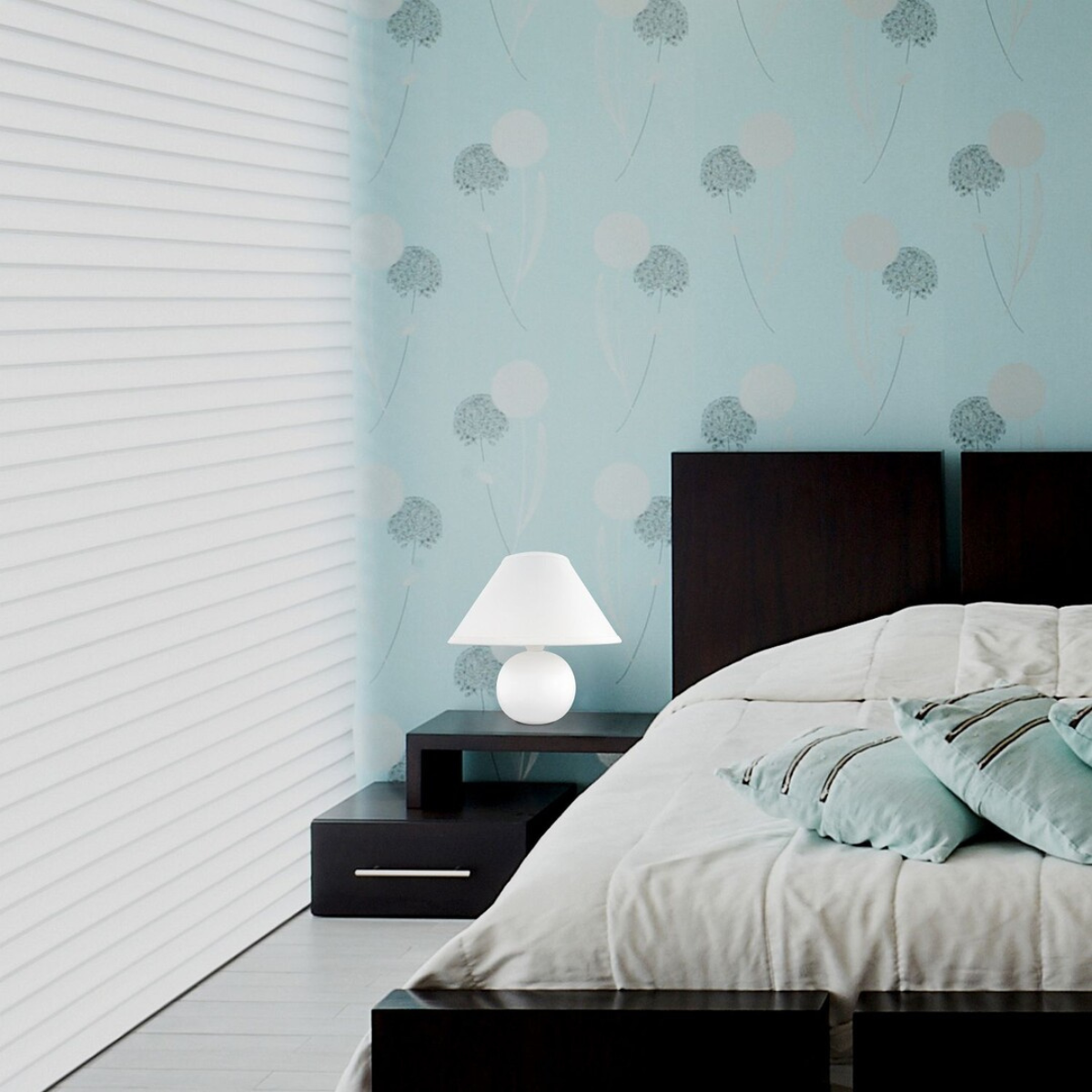 Ariel – нощна лампа от керамика и текстил, 1xE14, бял мат, класически стил