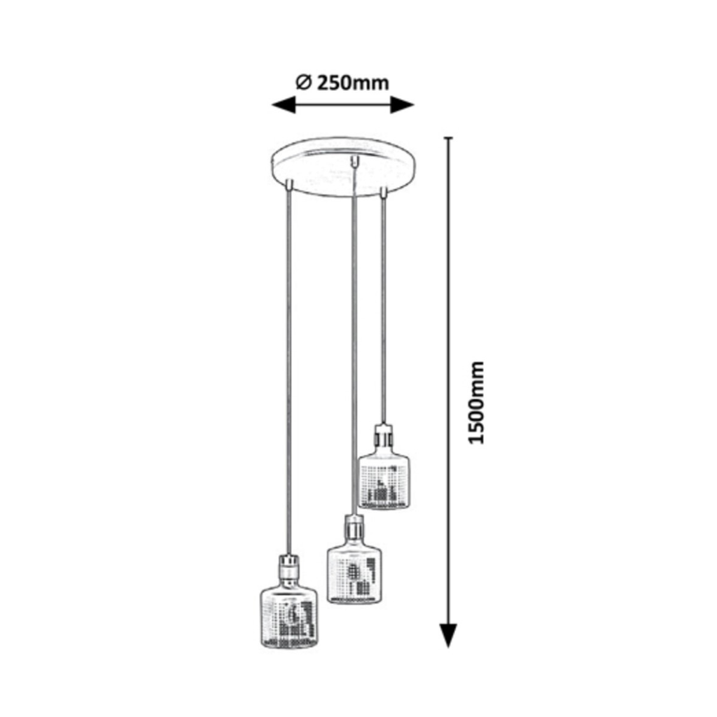 Alberta – висяща лампа, метал, 3xE27, златен, бяло и черно, индустриален стил