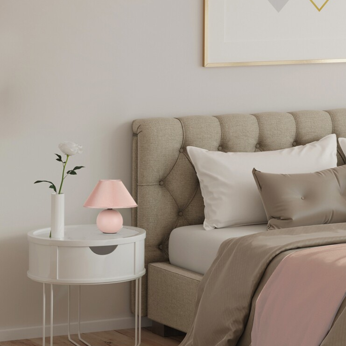 Ariel – нощна лампа от керамика и текстил, 1xE14, розова, модерен стил