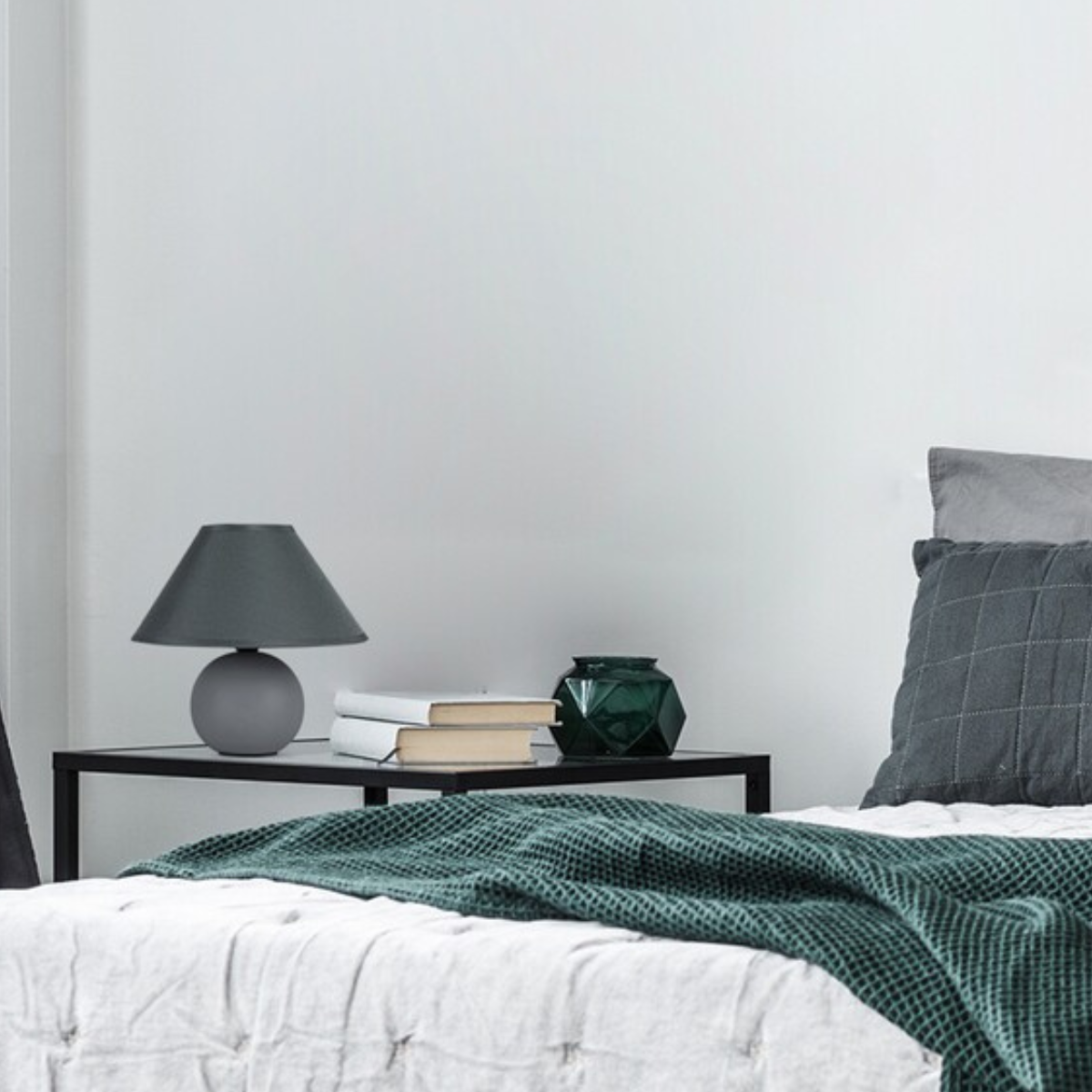 Ariel – нощна лампа от керамика и текстил, 1xE14, сива, модерен стил