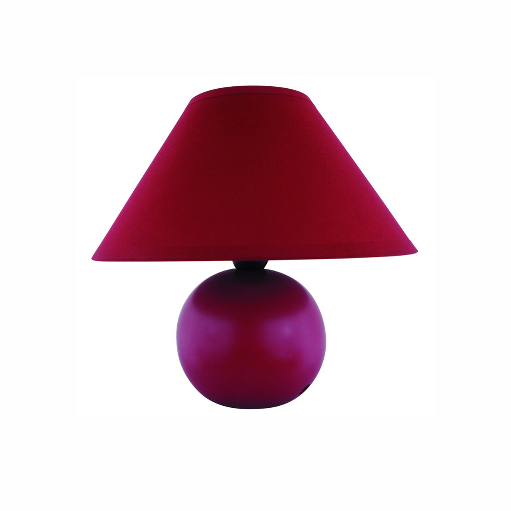 Ariel – нощна лампа от керамика и текстил, 1xE14, цвят череша, класически стил