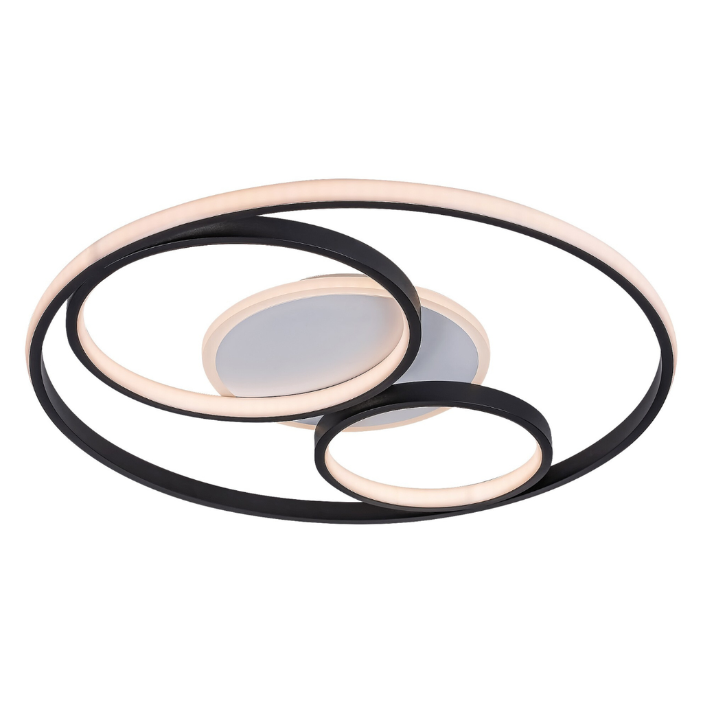 Aquila – LED таванен плафон, 50W, 2300lm, черен, димируем, с дистанционно управление