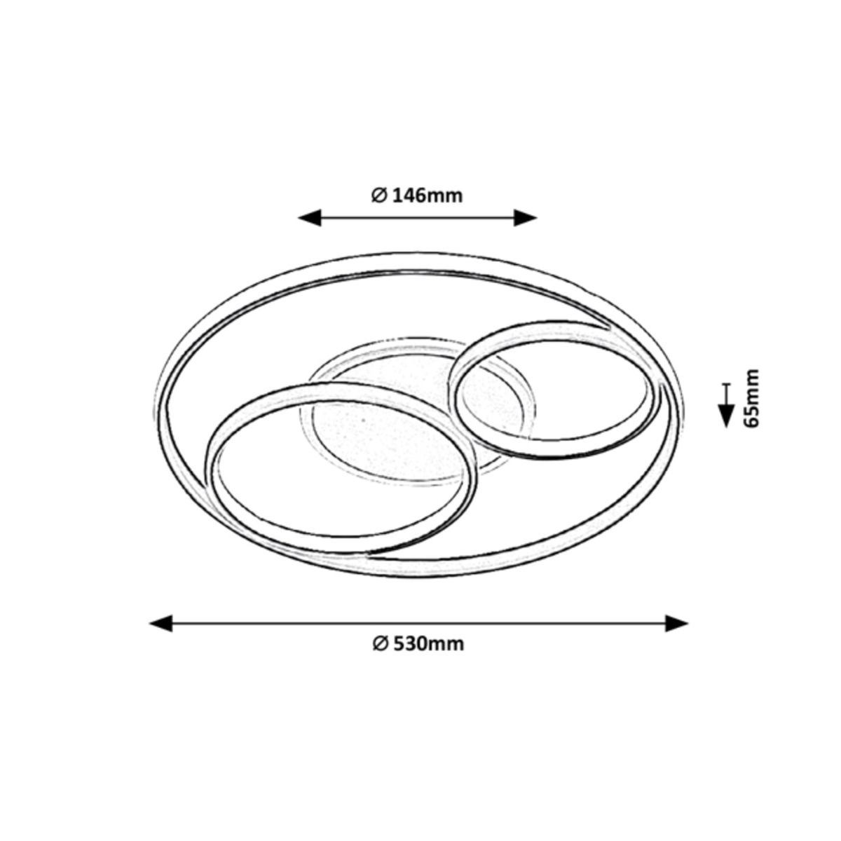 Aquila – LED таванен плафон, 50W, 2300lm, черен, димируем, с дистанционно управление