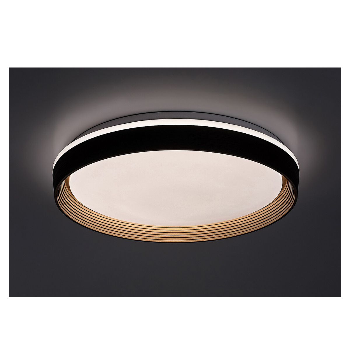 Ladan – модерен LED плафон с дистанционно управление, регулируема светлина, 48W, кафяв/златен