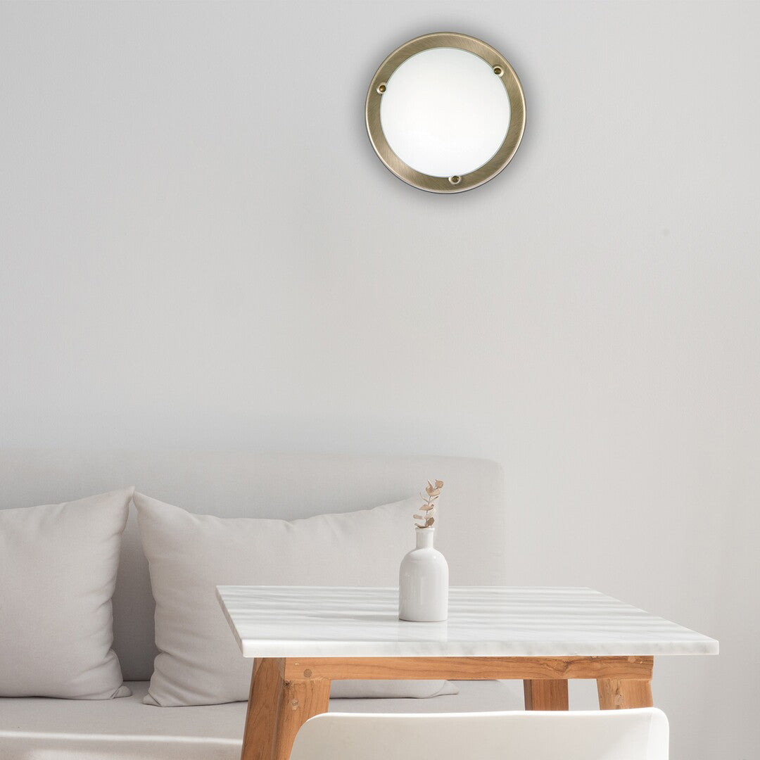 Ufo – Ceiling lamp RABALUX with bronze body and glass shade, E27, IP20