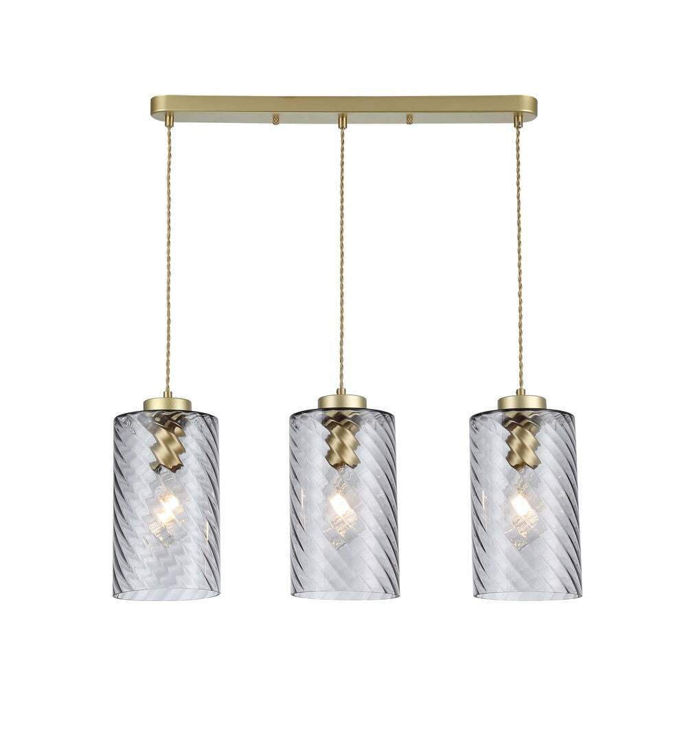 Shelia RABALUX – Modern hanging chandelier, gold, smoked glass, 3xE27