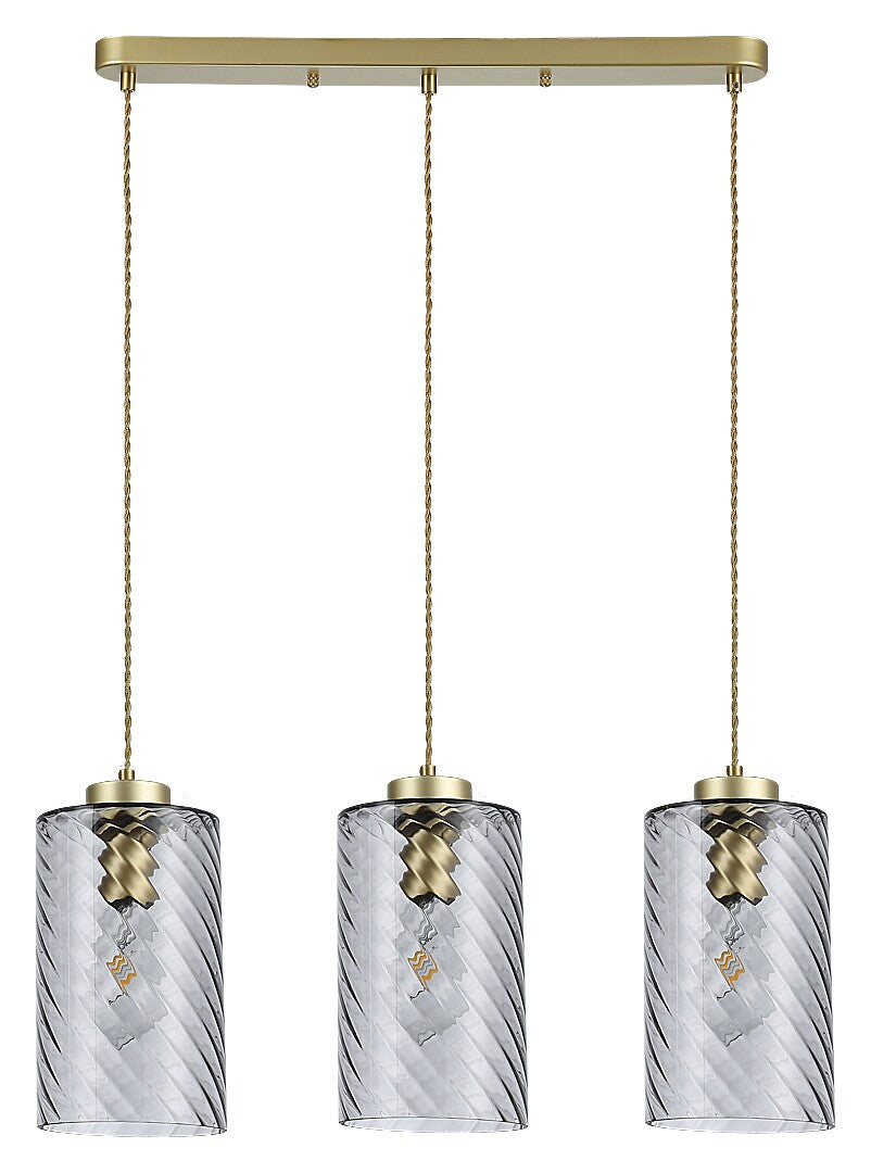 Shelia RABALUX – Modern hanging chandelier, gold, smoked glass, 3xE27