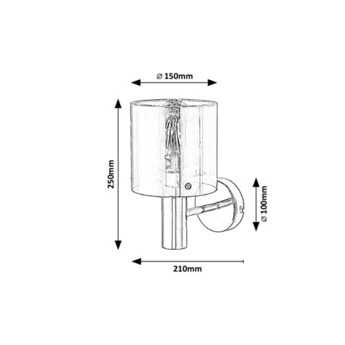Аплик DONATI 5248 – хром с опушено стъкло, модерна стенна лампа E27 | Rabalux