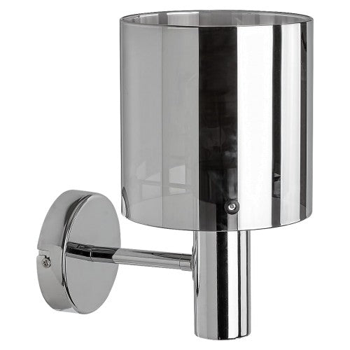 Аплик DONATI 5248 – хром с опушено стъкло, модерна стенна лампа E27 | Rabalux