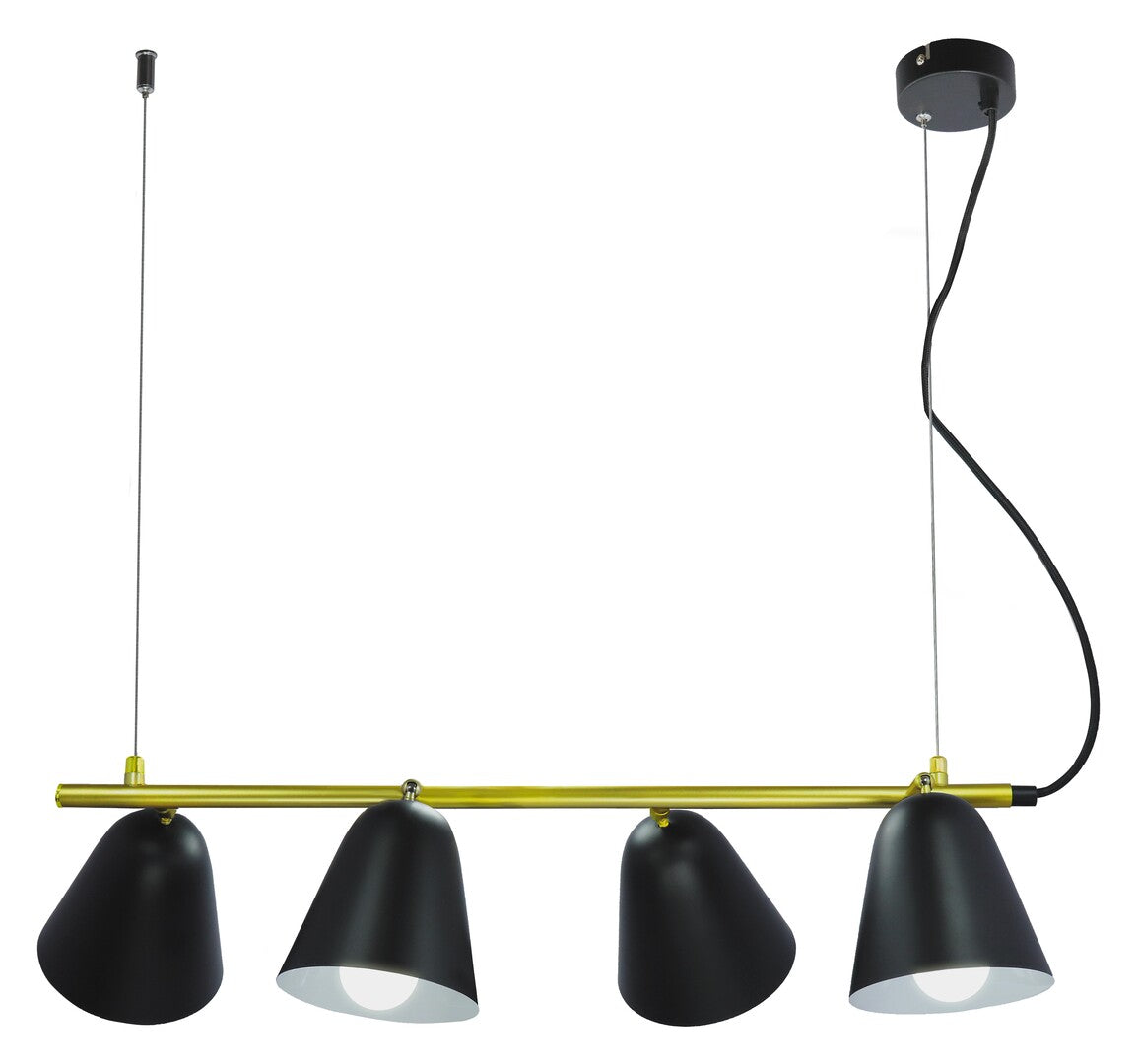 Alder – RABALUX industrial style pendant lamp, 4xE14, black metal, IP20