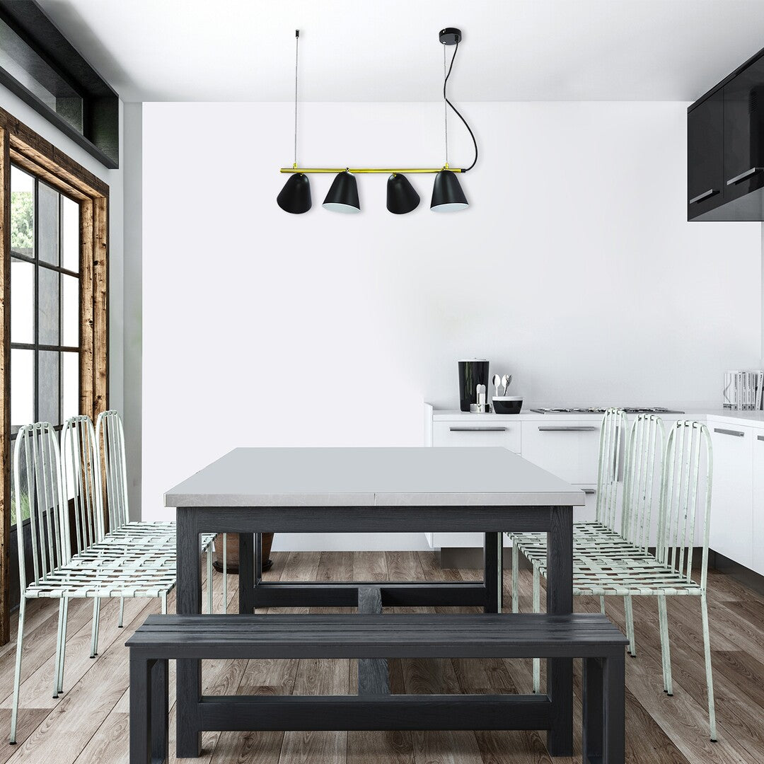 Alder – RABALUX industrial style pendant lamp, 4xE14, black metal, IP20