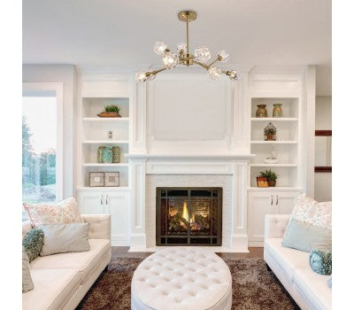 Полилей KASSIA 5395 – златист с 9 стъклени чашки, класически дизайн