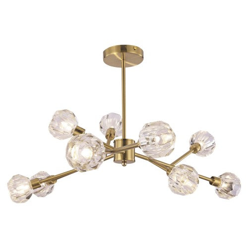 Полилей KASSIA 5395 – златист с 9 стъклени чашки, класически дизайн