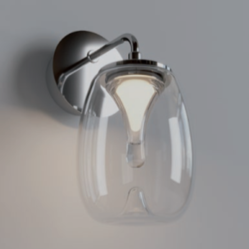LED аплик DROP – два цвята: Хром/Прозрачен и Пясъчно черно/Градиентно опушено