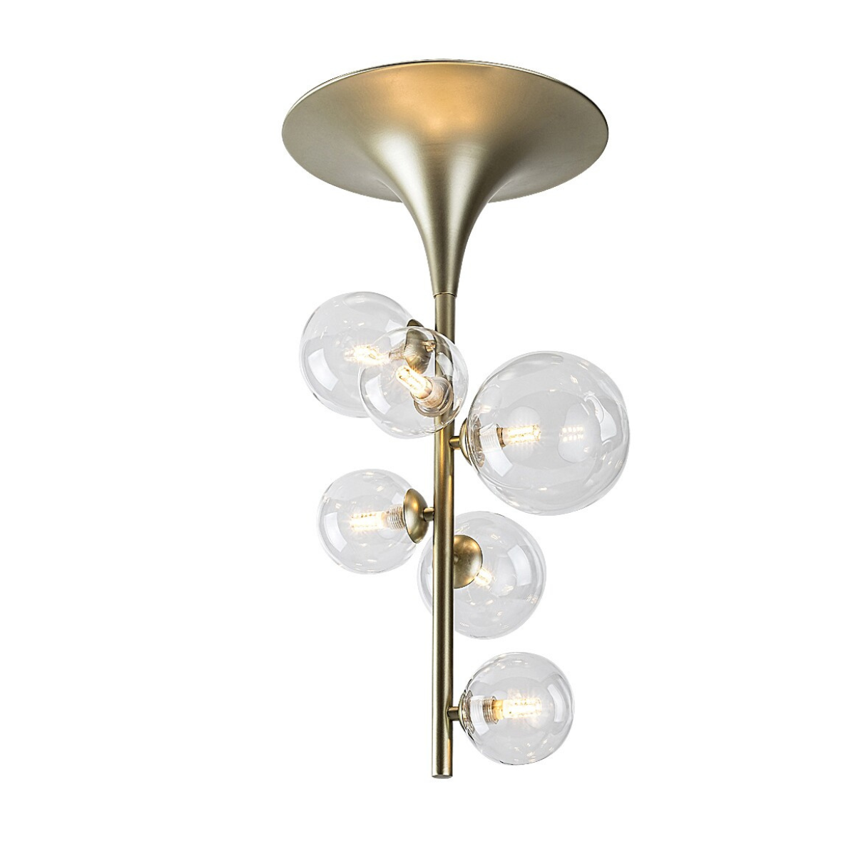 Aslov – Плафон RABALUX, златен с 6 стъклени абажура, G9