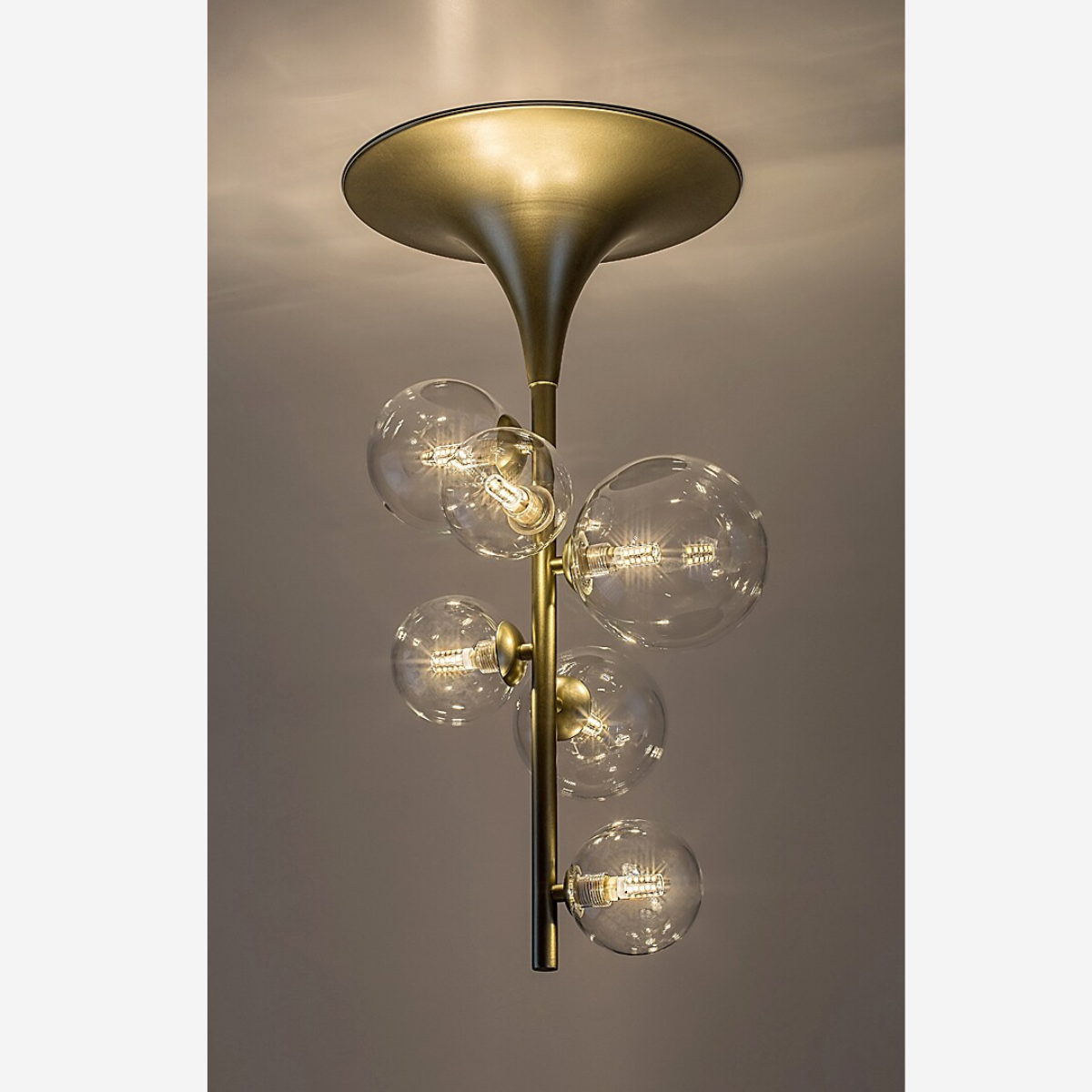 Aslov – Плафон RABALUX, златен с 6 стъклени абажура, G9