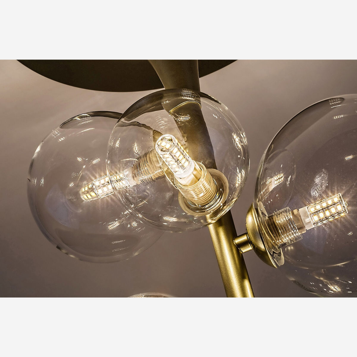 Aslov – Плафон RABALUX, златен с 6 стъклени абажура, G9