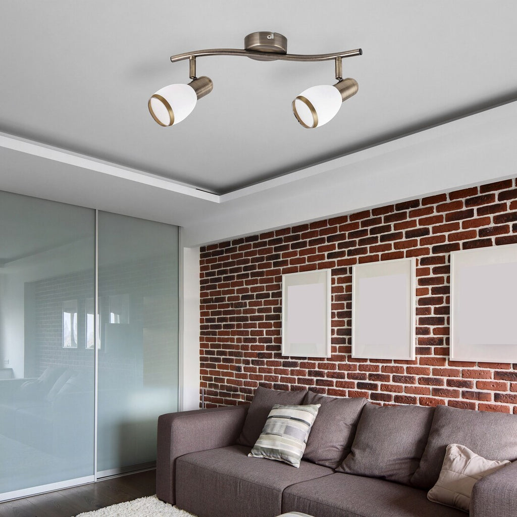 Elite RABALUX spotlight – classic bronze lighting with 2 glass sockets