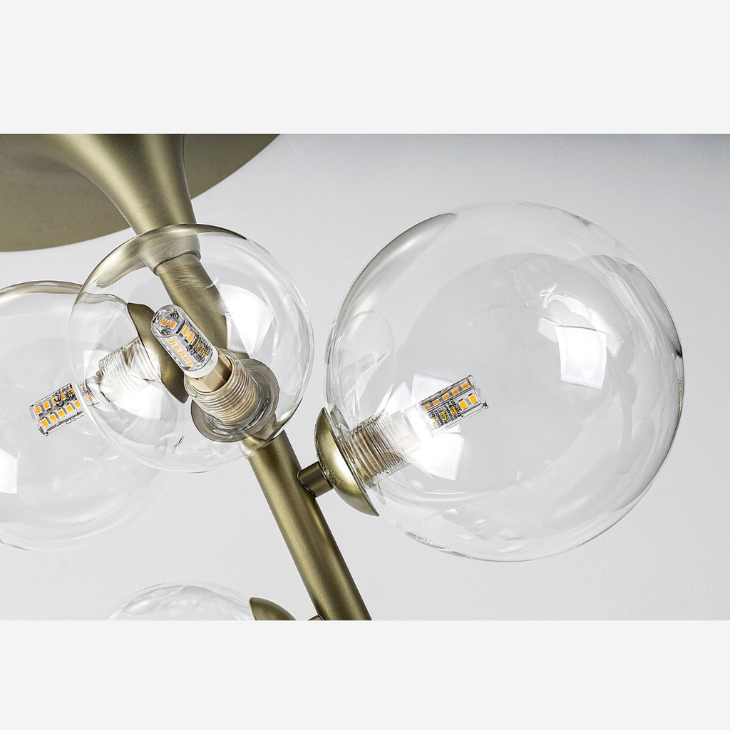 Aslov – Плафон RABALUX, златен с 6 стъклени абажура, G9