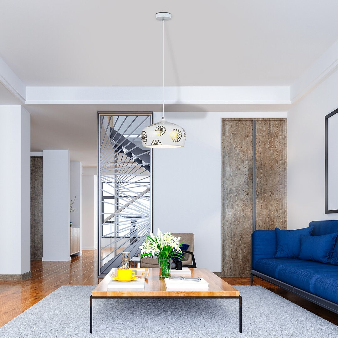 Pendant lamp Ginger RABALUX – 1xE14, white metal and ceramic, modern style