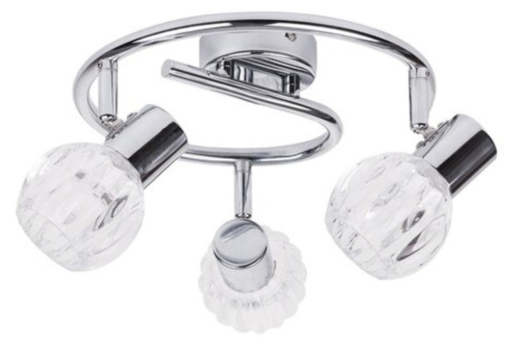 Lauren RABALUX spot lamp – 3xE14, chrome and clear glass, modern style