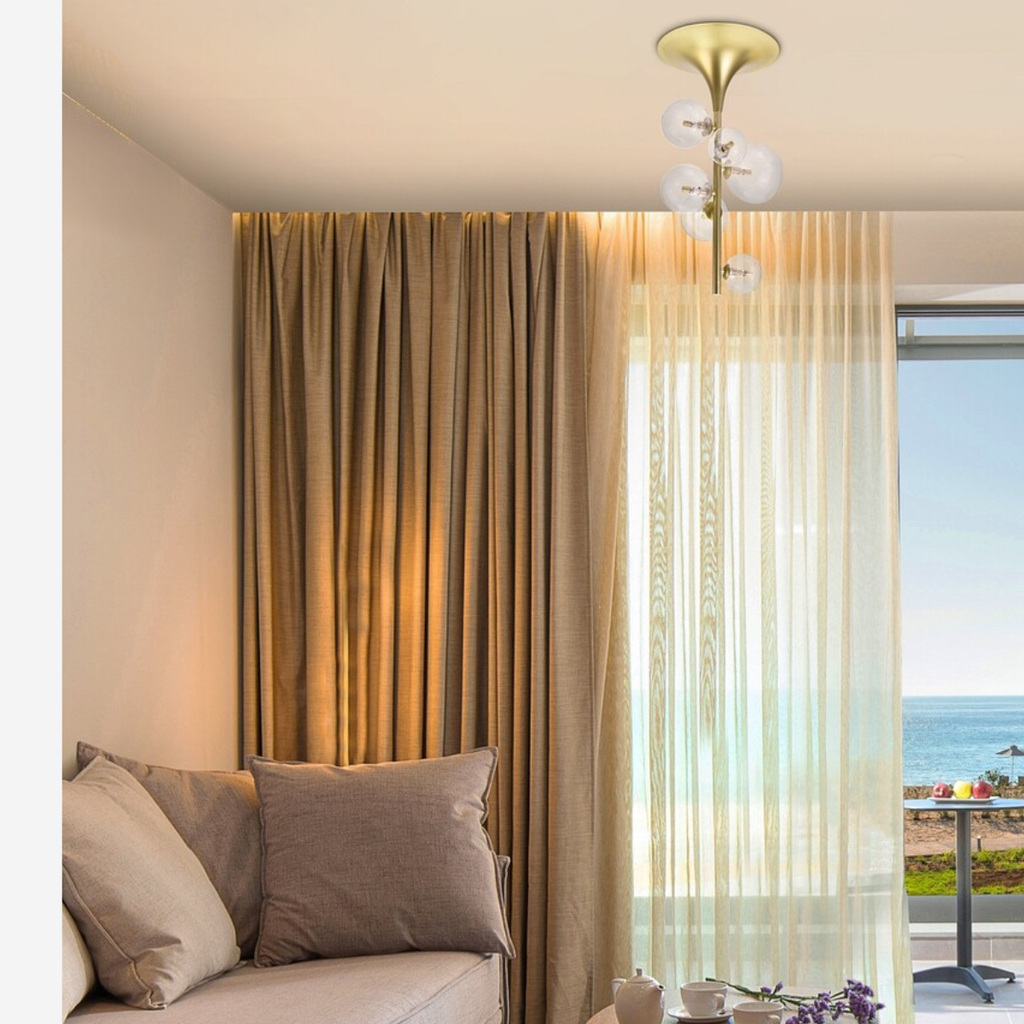 Aslov – Плафон RABALUX, златен с 6 стъклени абажура, G9