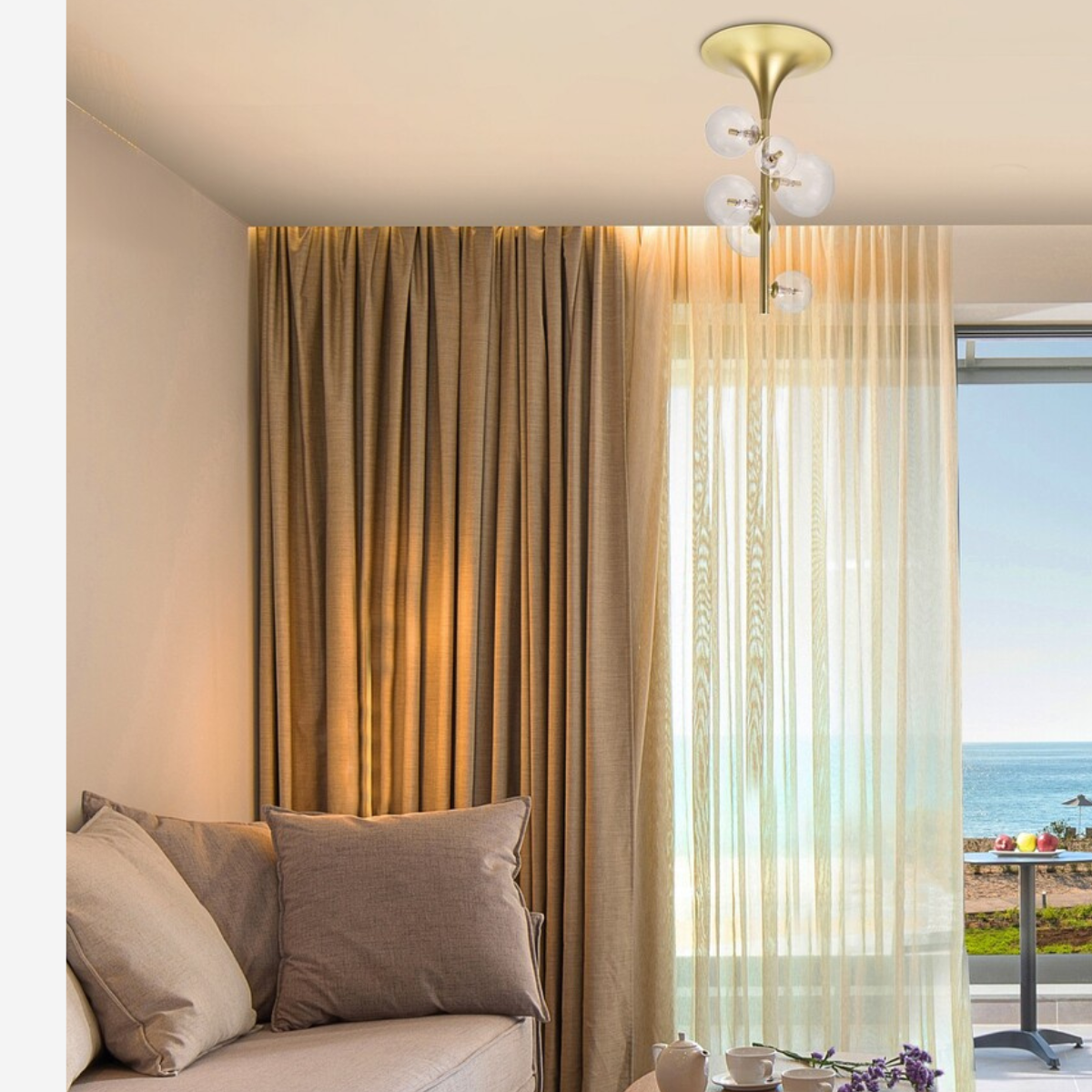 Aslov – Плафон RABALUX, златен с 6 стъклени абажура, G9