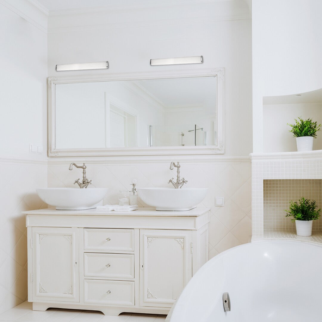Bathroom lighting Danton RABALUX – LED 14W, IP44, chrome and white, modern style