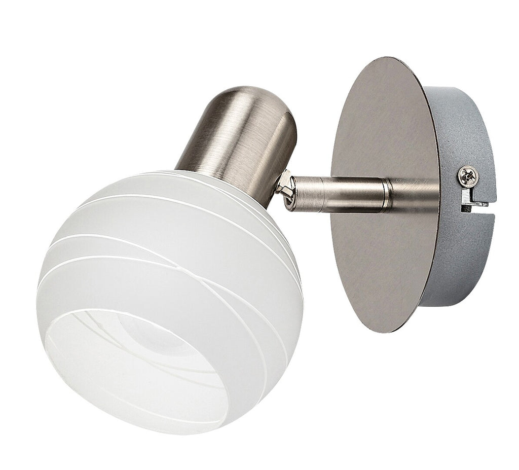 Aurel RABALUX spotlight – modern wall spotlight with chrome base and glass shade