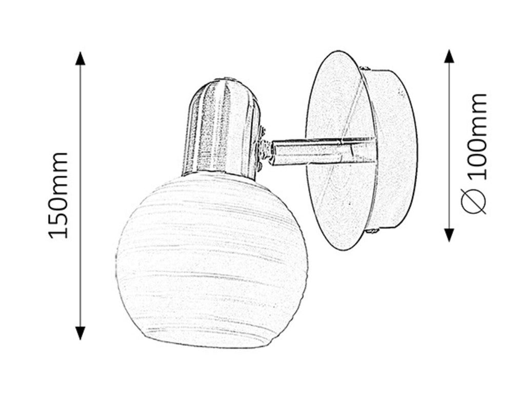 Aurel RABALUX spotlight – modern wall spotlight with chrome base and glass shade