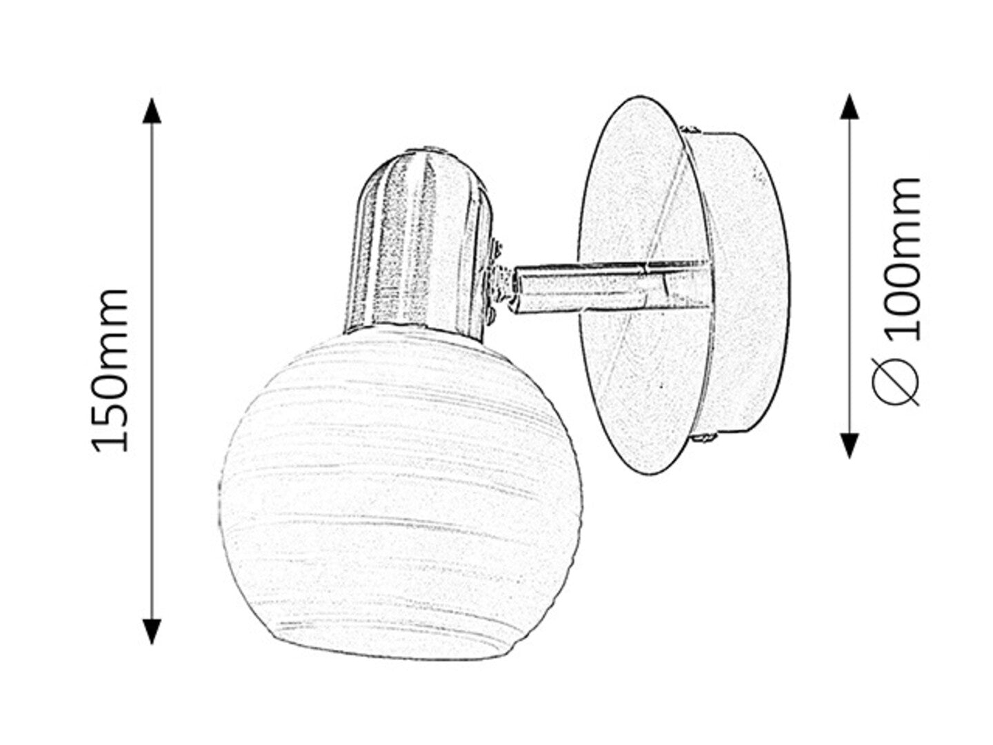 Aurel RABALUX spotlight – modern wall spotlight with chrome base and glass shade
