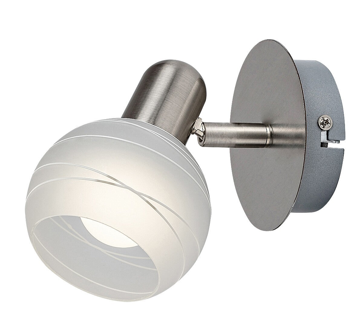 Aurel RABALUX spotlight – modern wall spotlight with chrome base and glass shade