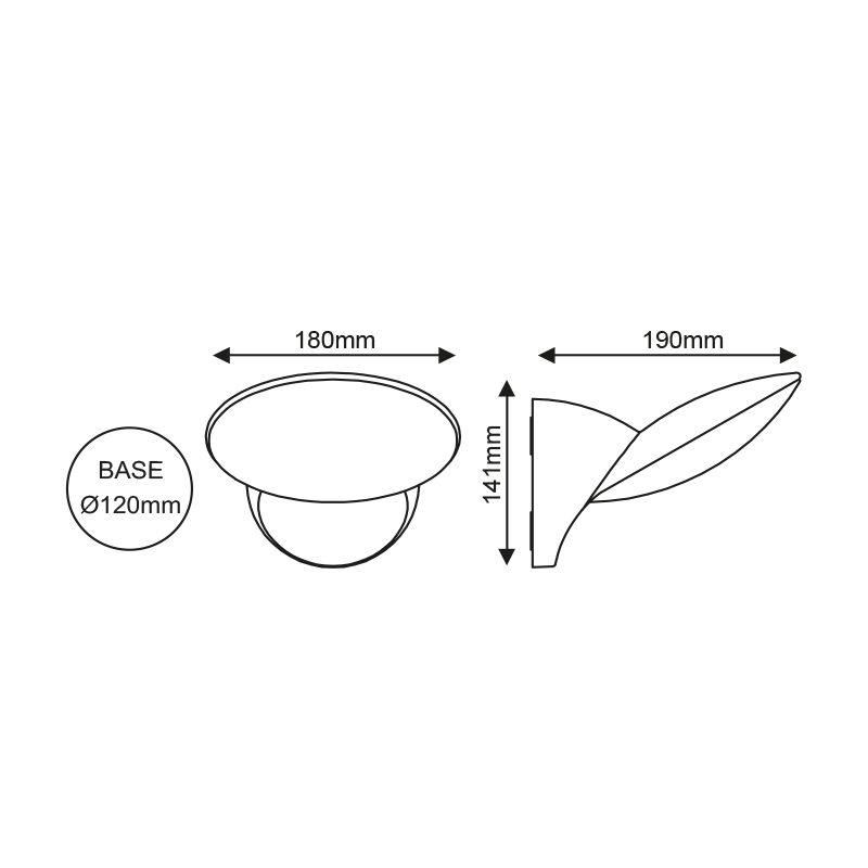 ACRI dark gray wall lamp LED 14W, 3000K, IP54
