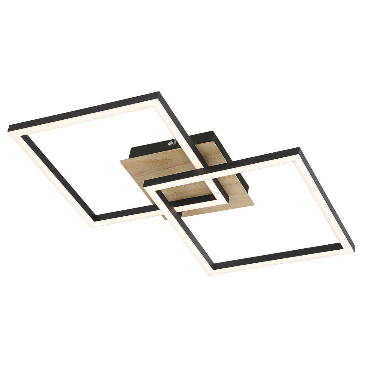 Ashton – LED таванна лампа, черен мат, 24W, 400×400 мм, модерна серия