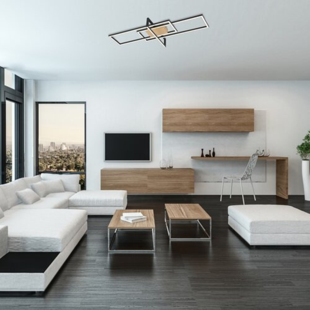 Ashton – LED таванна лампа, черен мат, 35W, димируема, 1000×400 мм, модерна серия