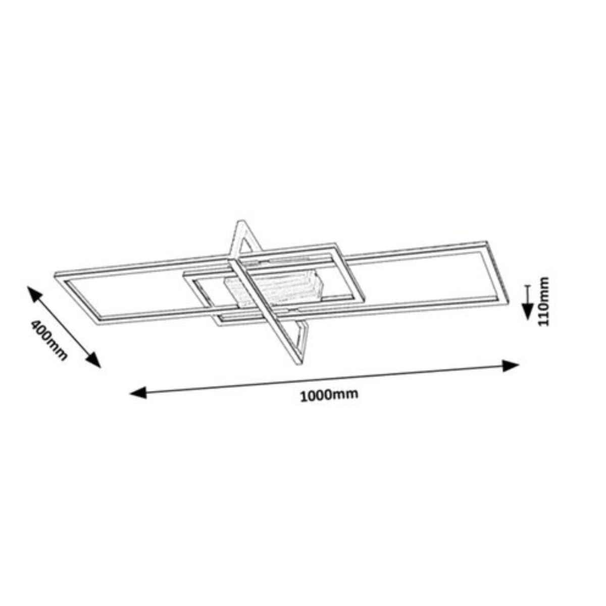 Ashton – LED таванна лампа, черен мат, 35W, димируема, 1000×400 мм, модерна серия