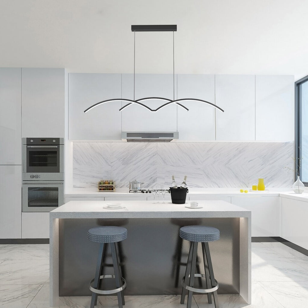 River – hanging pendant lamp, black matte, modern style