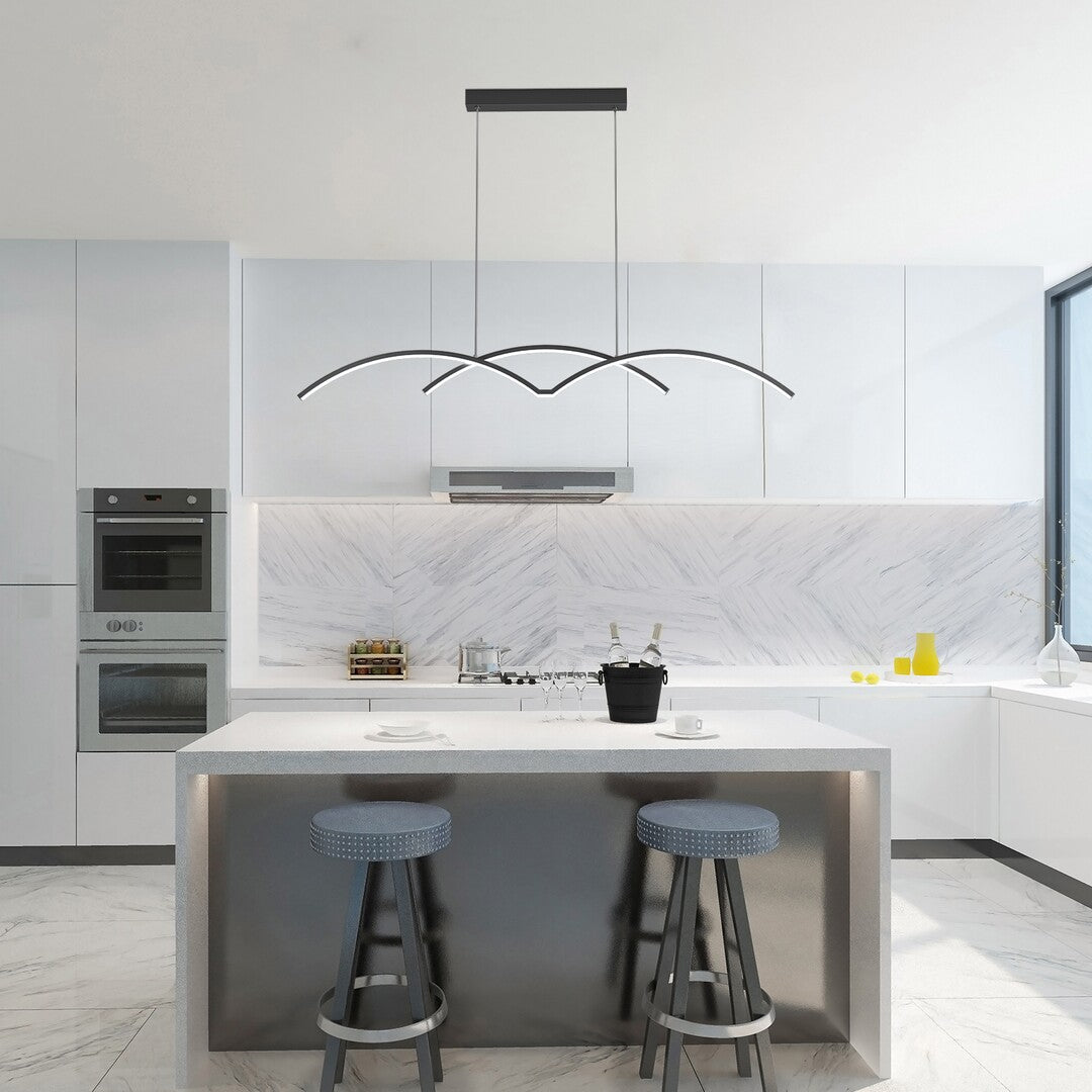 River – hanging pendant lamp, black matte, modern style