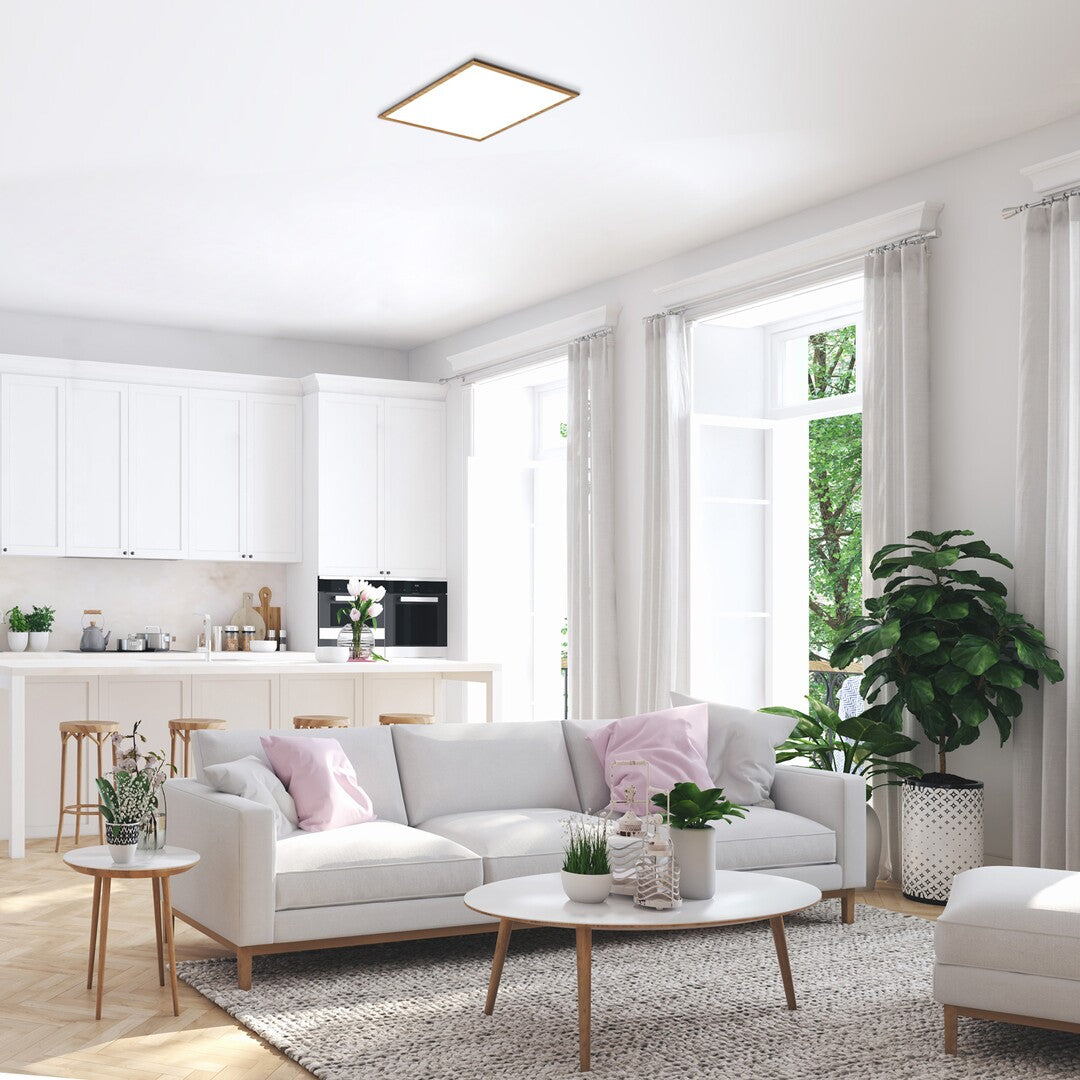 Almond RABALUX ceiling lamp – LED ceiling lamp with beech wood effect
