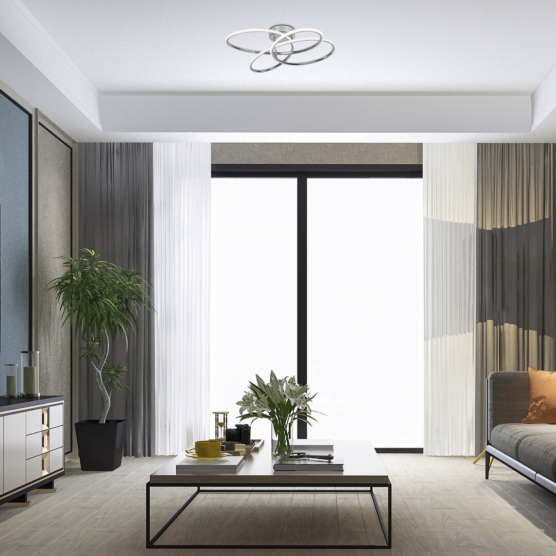 Piero ceiling light – ceiling mounting, chrome, modern style