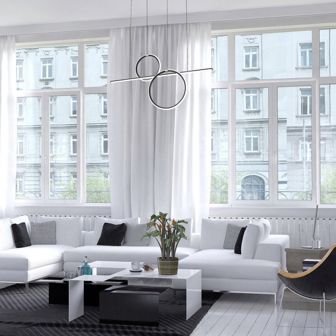 Willow RABALUX chandelier – LED 48W, matte black and white, modern style