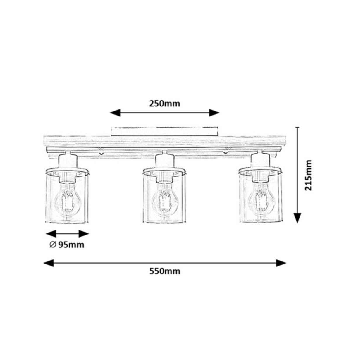 Niylah – Modern ceiling lamp RABALUX with amber glass lampshades